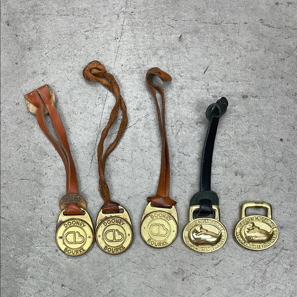 Dooney & Bourke Brass Key Fobs: set of 5